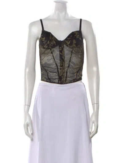 Pre-owned Roberto Cavalli Vintage 2000's Crop Top In Black