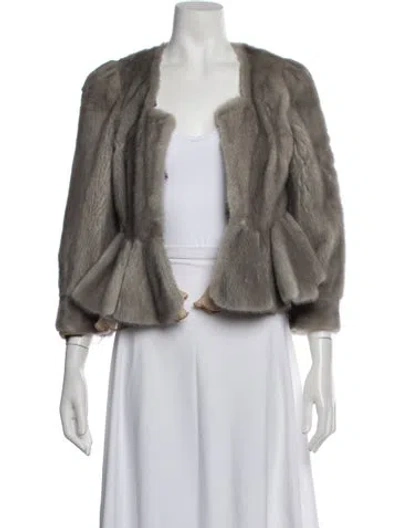 Pre-owned Roberto Cavalli Vintage 2000's Fur Jacket In Grey
