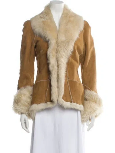 Pre-owned Roberto Cavalli Vintage 2000's Fur Jacket In Neutrals