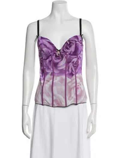 Pre-owned Roberto Cavalli Vintage 2000's Top In Purple