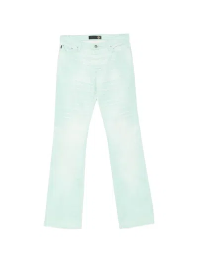 Pre-owned Roberto Cavalli Vintage 2000s Bootcut Jeans In Green