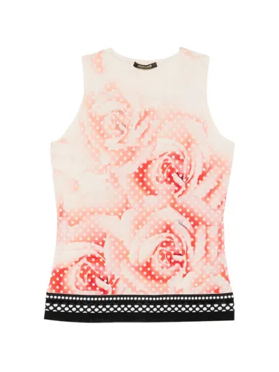 Pre-owned Roberto Cavalli Vintage 2000s Floral-print Tank Top In Pink