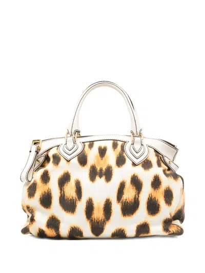 Pre-owned Roberto Cavalli Vintage 2000s Leopard-print Handbag In White