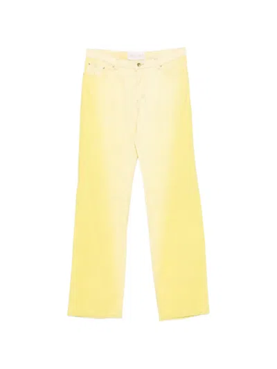 Pre-owned Roberto Cavalli Vintage 2000s Straight-leg Jeans In Yellow