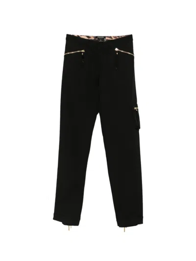 Pre-owned Roberto Cavalli Vintage 2000s Zip-detail Cargo Pants In Black