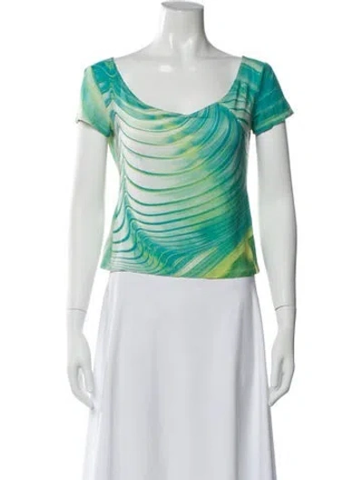 Pre-owned Roberto Cavalli Vintage 2001 Top In Green