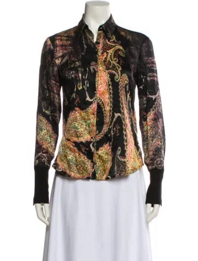 Pre-owned Roberto Cavalli Vintage 2002 Blouse In Black