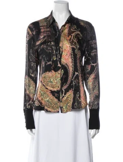 Pre-owned Roberto Cavalli Vintage 2002 Blouse In Black