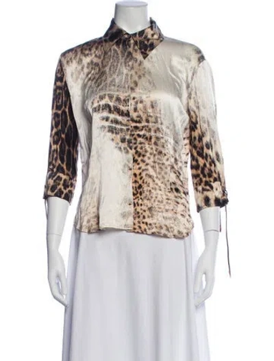 Pre-owned Roberto Cavalli Vintage 2002 Blouse In Neutral