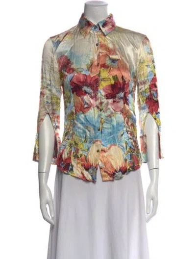 Pre-owned Roberto Cavalli Vintage 2002 Blouse In Neutrals