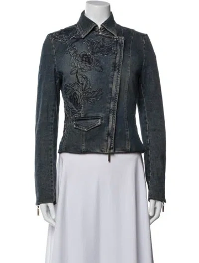 Pre-owned Roberto Cavalli Vintage 2002 Denim Jacket In Blue