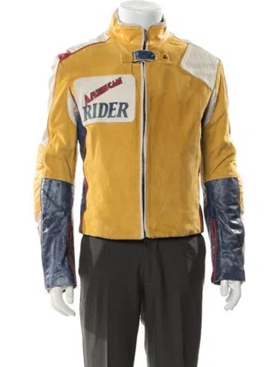 Pre-owned Roberto Cavalli Vintage 2002 Moto Jacket In Multi