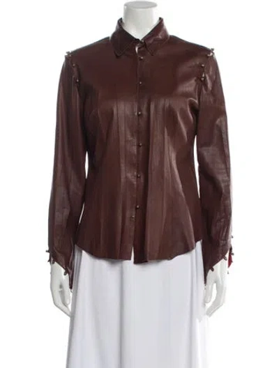 Pre-owned Roberto Cavalli Vintage 2003 Biker Jacket In Brown