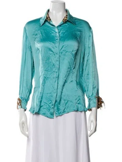 Pre-owned Roberto Cavalli Vintage 2003 Blouse In Blue
