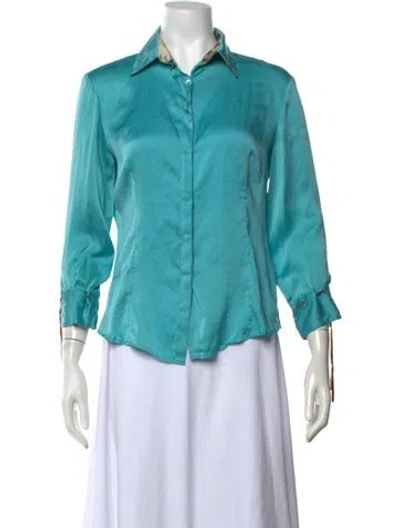 Pre-owned Roberto Cavalli Vintage 2003 Blouse In Blue