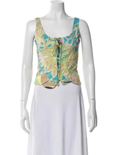 Pre-owned Roberto Cavalli Vintage 2003 Top In Green