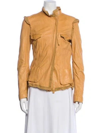 Pre-owned Roberto Cavalli Vintage 2004 Biker Jacket In Neutral