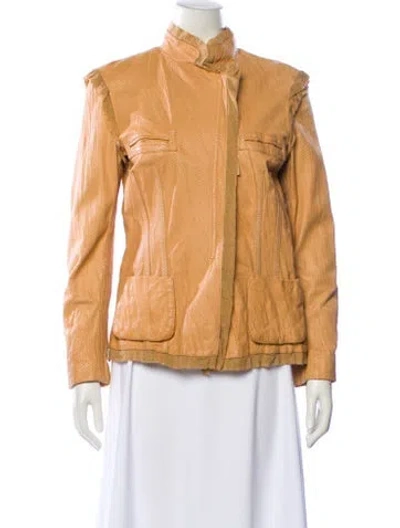 Pre-owned Roberto Cavalli Vintage 2004 Biker Jacket In Neutral