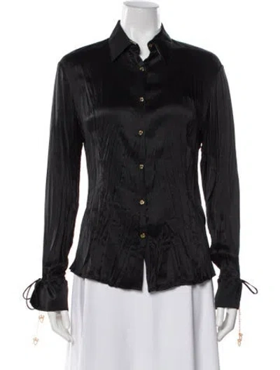 Pre-owned Roberto Cavalli Vintage 2004 Blouse In Black