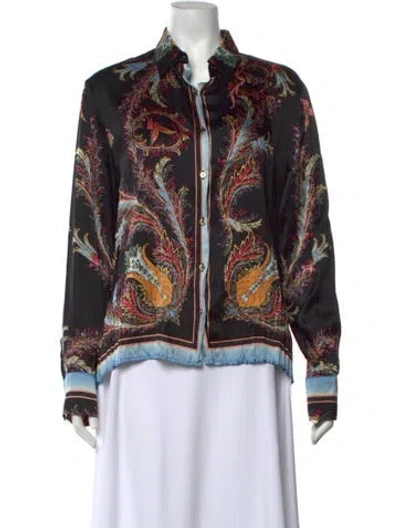 Pre-owned Roberto Cavalli Vintage 2004 Blouse In Black