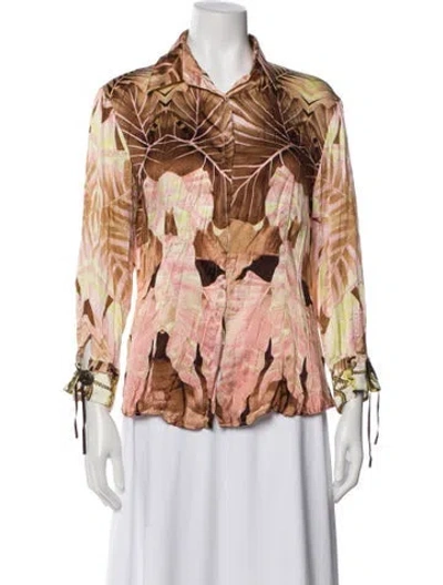 Pre-owned Roberto Cavalli Vintage 2004 Blouse In Brown