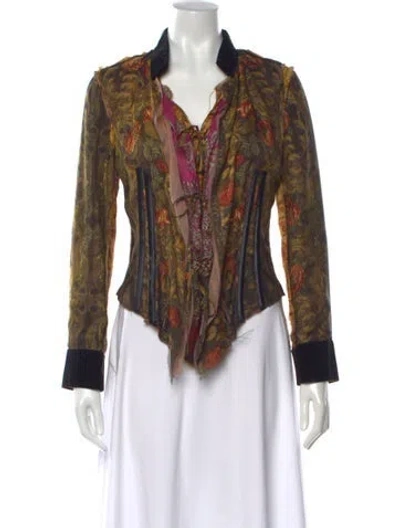 Pre-owned Roberto Cavalli Vintage 2004 Blouse In Gold