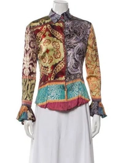 Pre-owned Roberto Cavalli Vintage 2004 Blouse In Multi