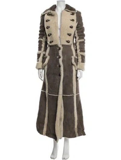 Pre-owned Roberto Cavalli Vintage 2004 Coat In Grey/neutrals