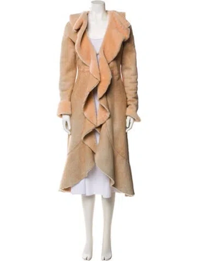 Pre-owned Roberto Cavalli Vintage 2004 Faux Fur Coat In Neutral
