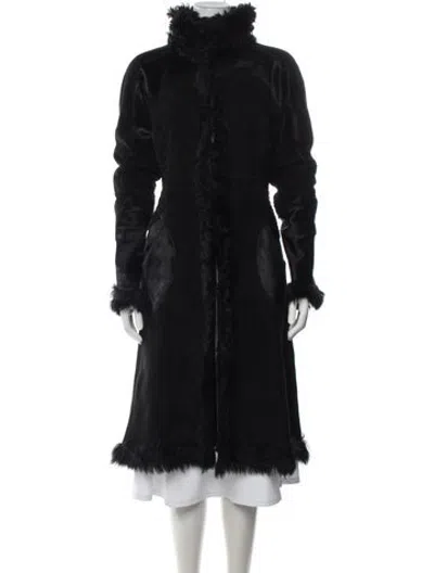 Pre-owned Roberto Cavalli Vintage 2004 Fur Coat In Black