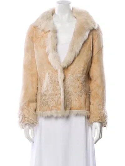 Pre-owned Roberto Cavalli Vintage 2004 Fur Jacket In Neutral