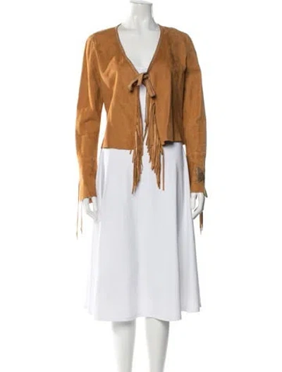 Pre-owned Roberto Cavalli Vintage 2004 Jacket In Brown