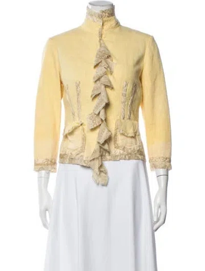 Pre-owned Roberto Cavalli Vintage 2004 Jacket In Yellow