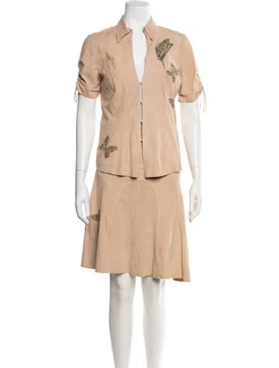 Pre-owned Roberto Cavalli Vintage 2004 Skirt Set In Neutral