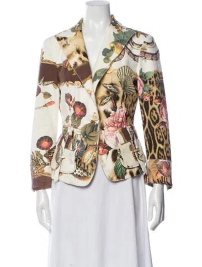 Pre-owned Roberto Cavalli Vintage 2005 Blazer In White