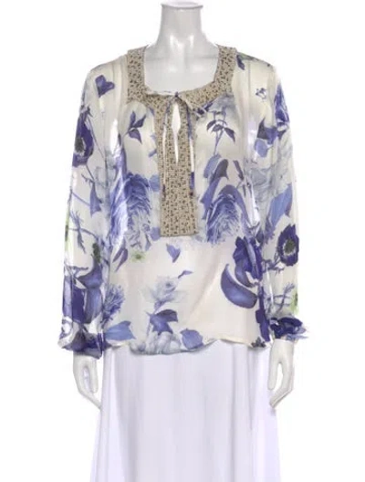 Pre-owned Roberto Cavalli Vintage 2005 Blouse In Blue