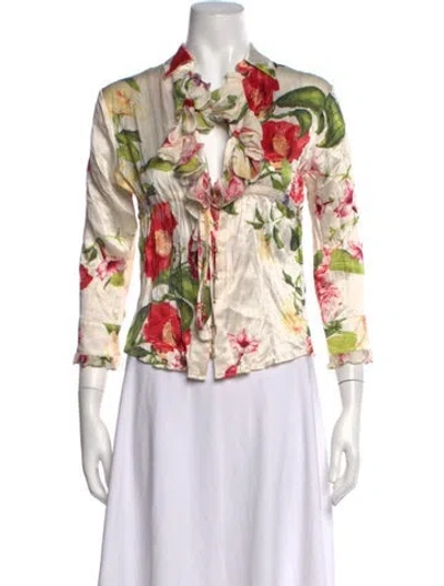 Pre-owned Roberto Cavalli Vintage 2005 Blouse W/ Tags In Neutrals