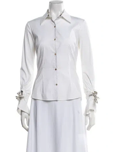 Pre-owned Roberto Cavalli Vintage 2005 Blouse In White