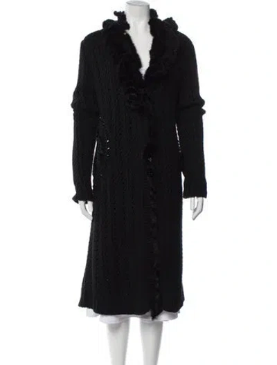 Pre-owned Roberto Cavalli Vintage 2005 Fur Coat In Black