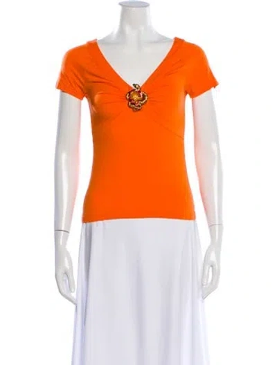 Pre-owned Roberto Cavalli Vintage 2005 T-shirt In Orange