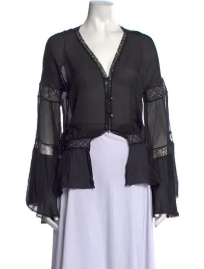 Pre-owned Roberto Cavalli Vintage 2006 Blouse In Black