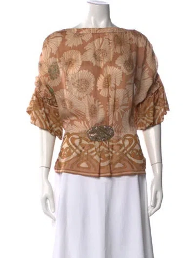 Pre-owned Roberto Cavalli Vintage 2006 Blouse In Brown