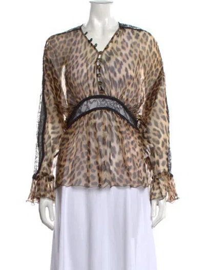 Pre-owned Roberto Cavalli Vintage 2006 Blouse In Brown
