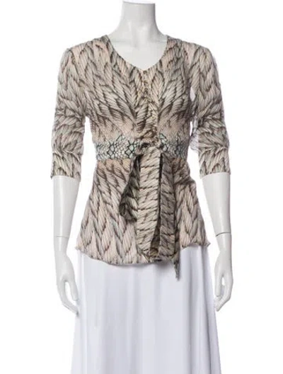 Pre-owned Roberto Cavalli Vintage 2006 Blouse In Neutrals