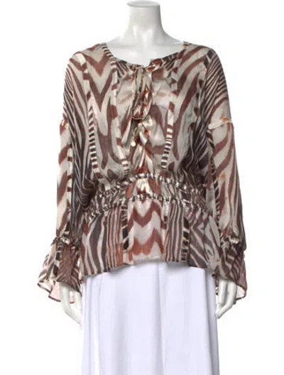 Pre-owned Roberto Cavalli Vintage 2006 Blouse In Neutrals