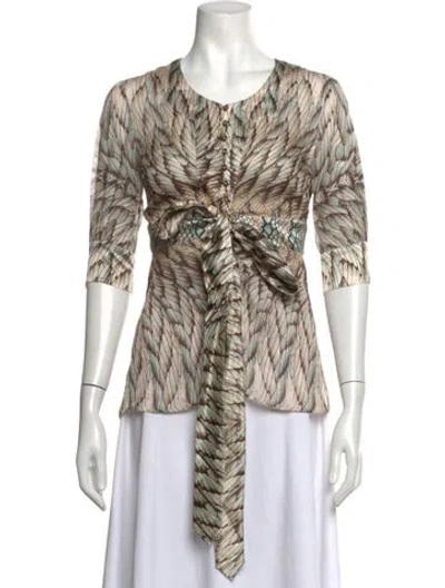 Pre-owned Roberto Cavalli Vintage 2006 Blouse In Neutrals