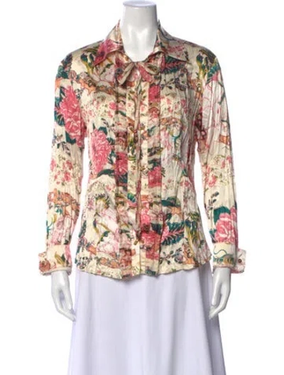 Pre-owned Roberto Cavalli Vintage 2006 Blouse In Neutrals