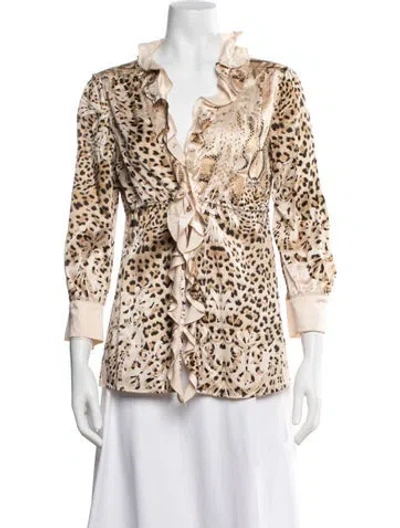 Pre-owned Roberto Cavalli Vintage 2006 Blouse In Neutrals