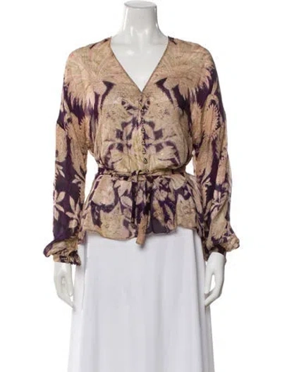 Pre-owned Roberto Cavalli Vintage 2006 Blouse In Purple