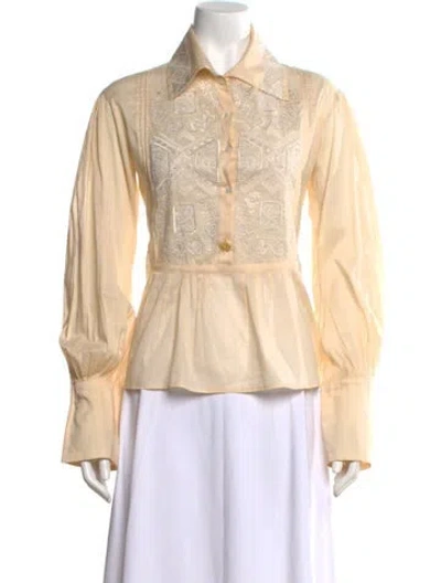 Pre-owned Roberto Cavalli Vintage 2006 Blouse In White
